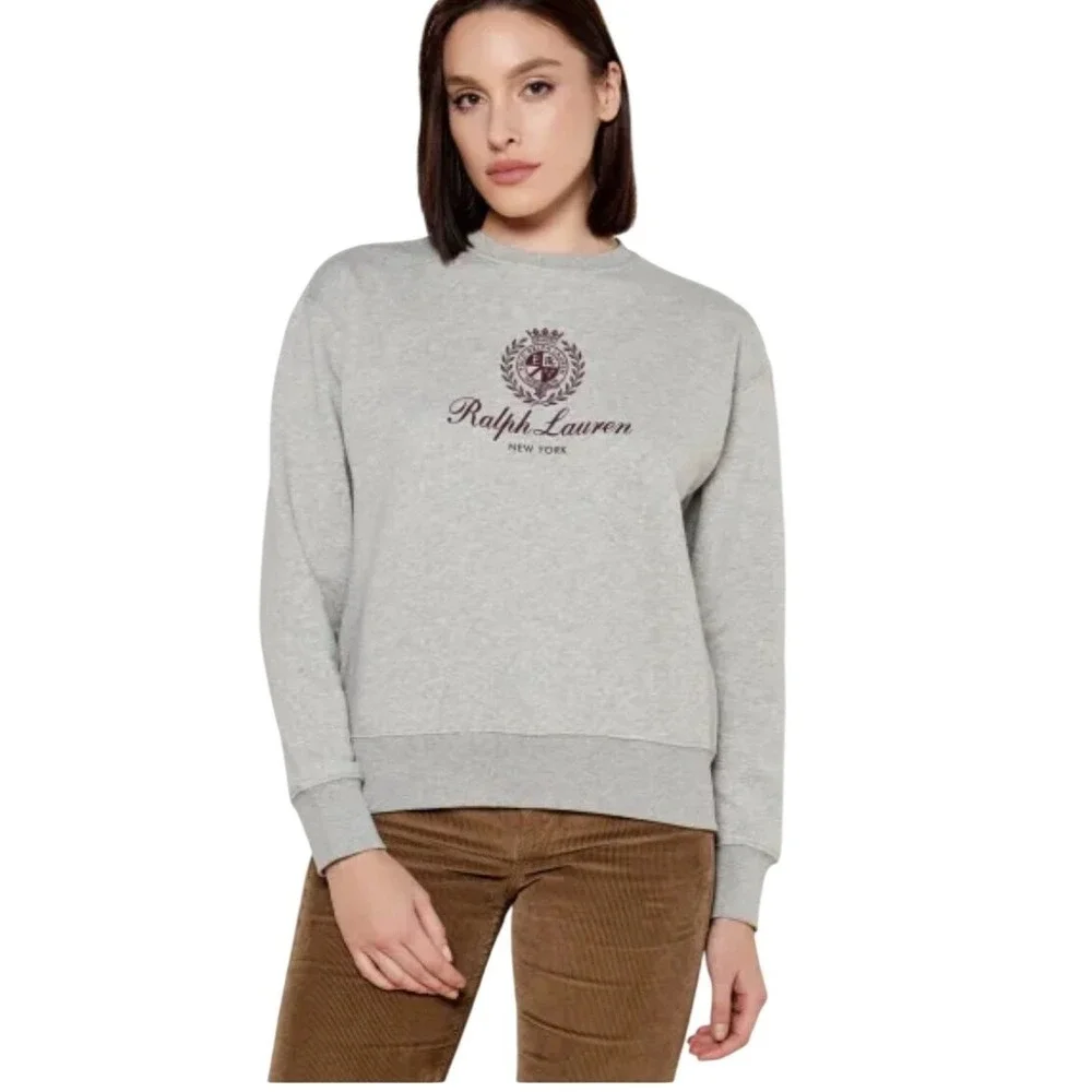 Polo Ralph Lauren Unisex Grey Crest Logo Crewneck Sweatshirt 2XB NWOT